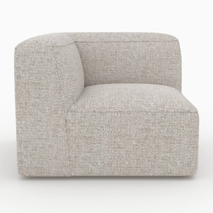 Canapé modulable en tissu beige 3 places avec pouf - Hestia