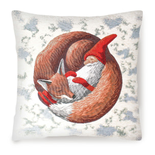 COPPIA CUSCINI ARREDO JACQUARD SFODERABILI 50X50 CM CUSCINI GNOMI VOLPE