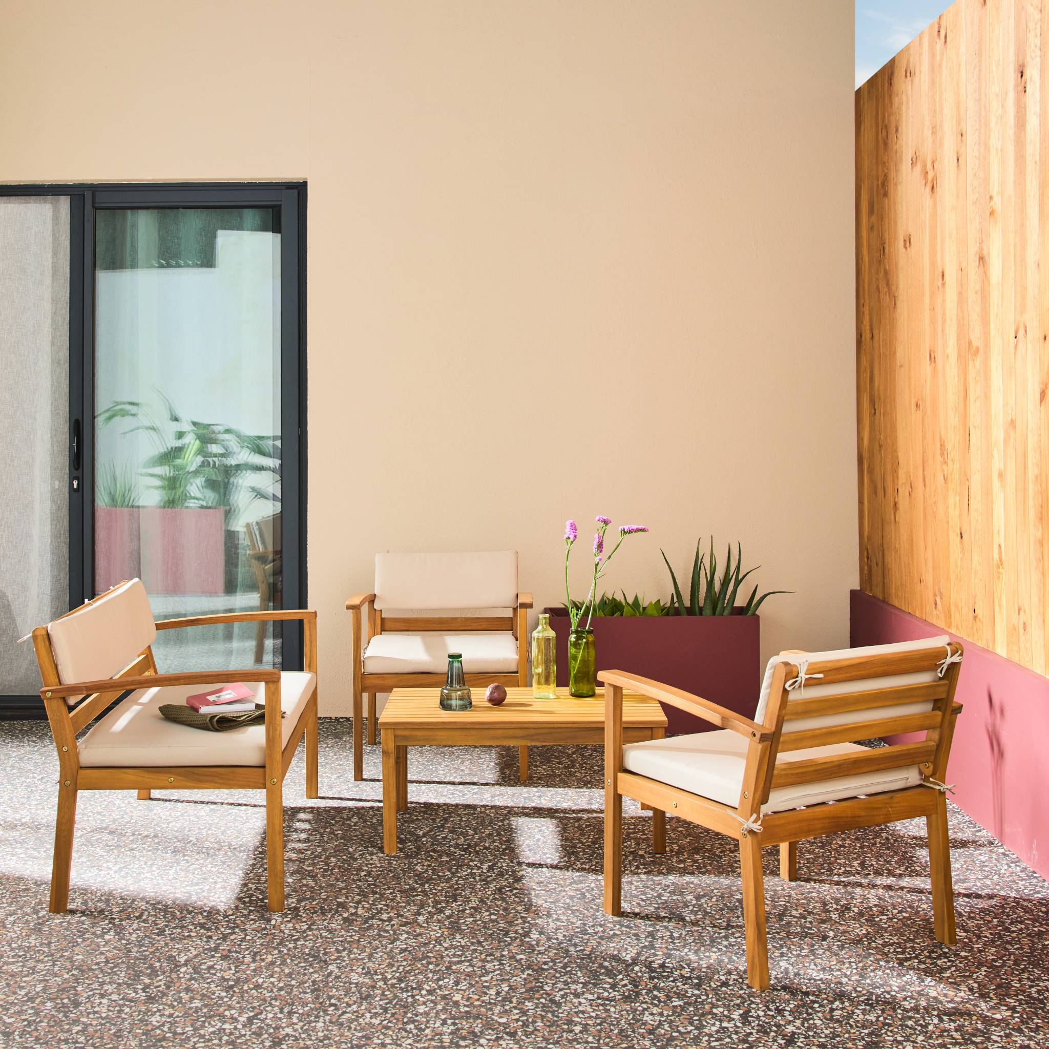 Salon de jardin bois d'acacia 4 places KOMODA