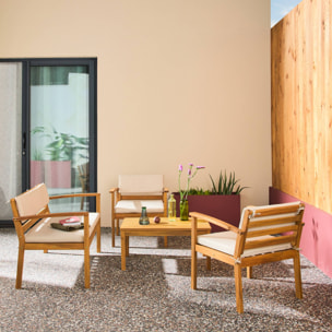 Salon de jardin bois d'acacia 4 places KOMODA