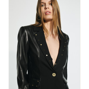 Blazer Tessuti Combinati con Gilè Interno