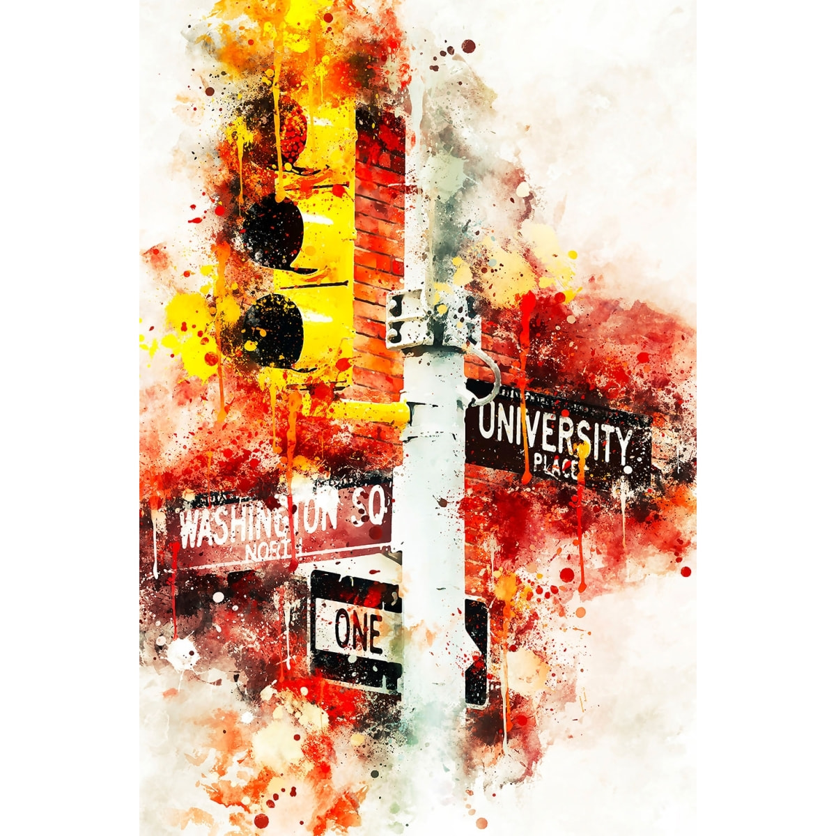 Tableau traffic lights university place Tableau alu Dibond