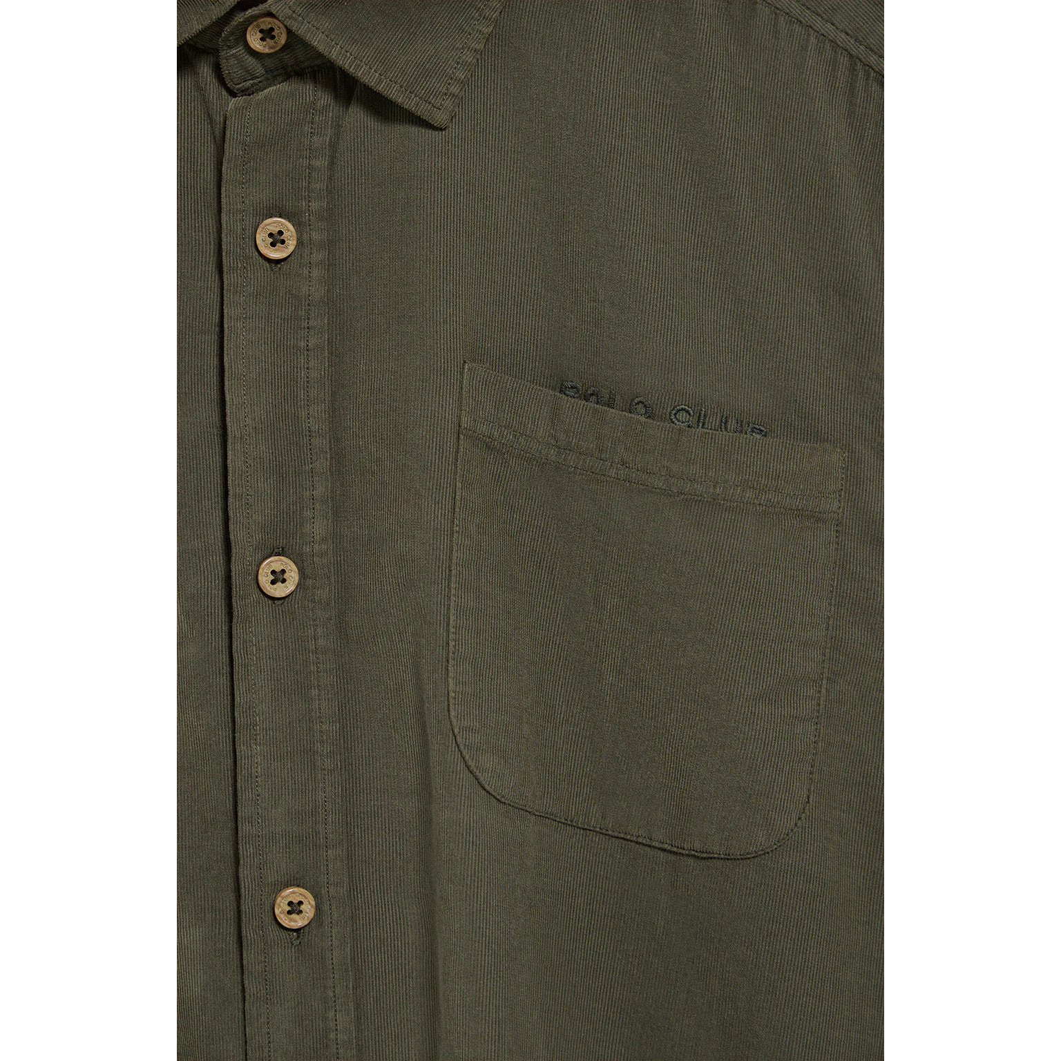 Camisa con bolsillos Massachusetts verde caqui y bordado Polo Club