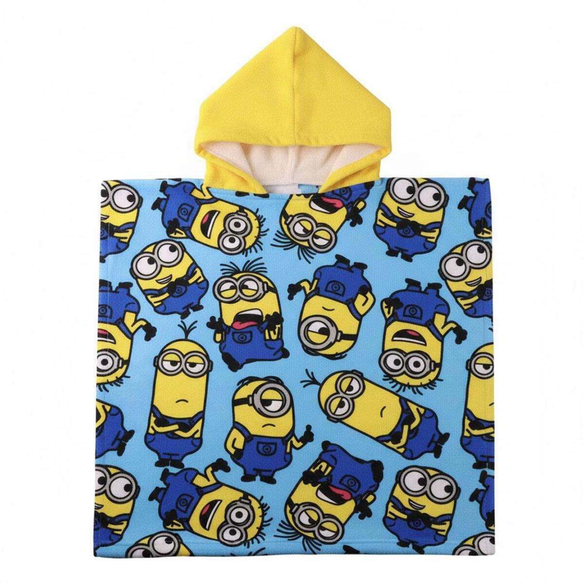 Poncho microfibra de Minions - 55x54,5x1 cm - Multicolor