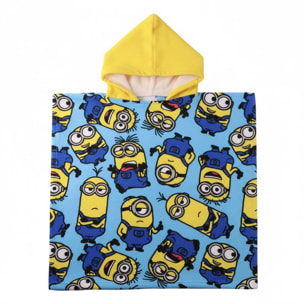 Poncho microfibra de Minions - 55x54,5x1 cm - Multicolor