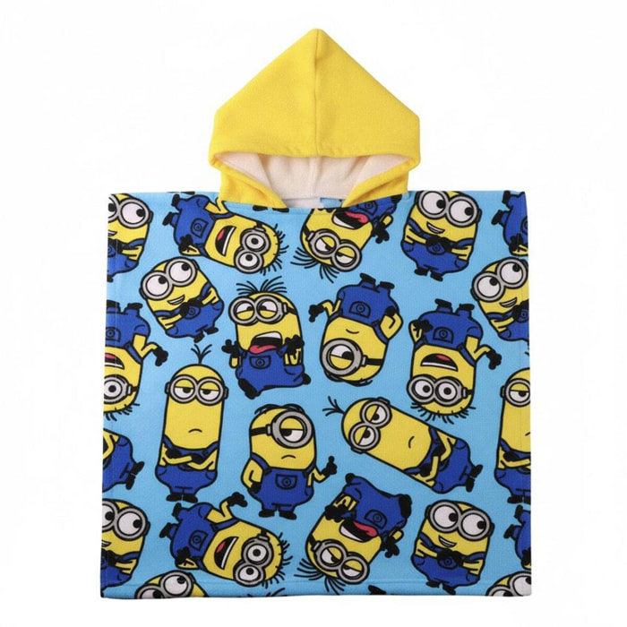 Poncho microfibra de Minions - 55x54,5x1 cm - Multicolor
