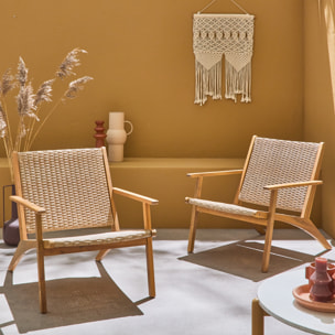 Fauteuil relax bois d'acacia et résine (lot de 2) BELIZE X2