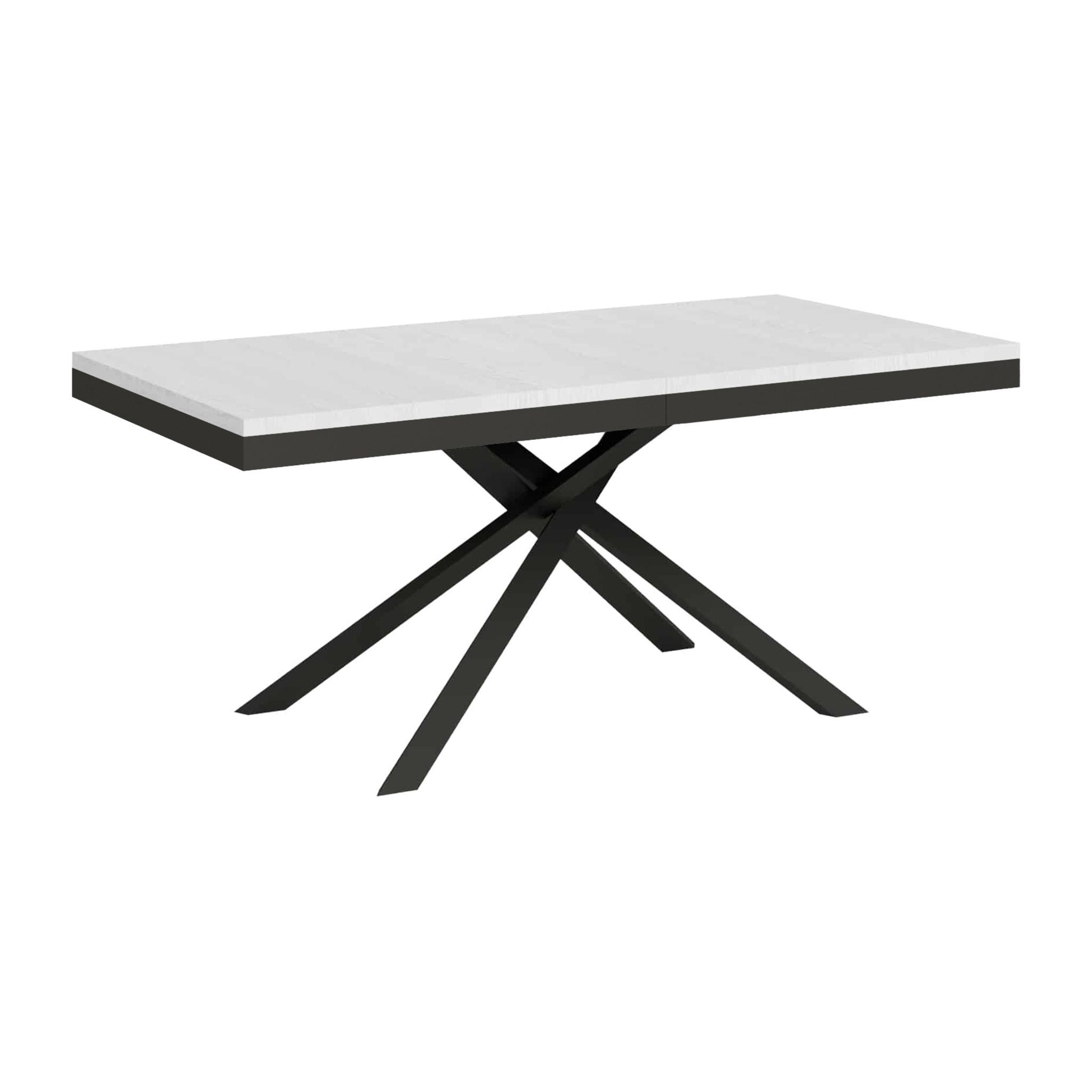 Table extensible 90x180/440 cm Karida Evolution frêne blanc cadre anthracite