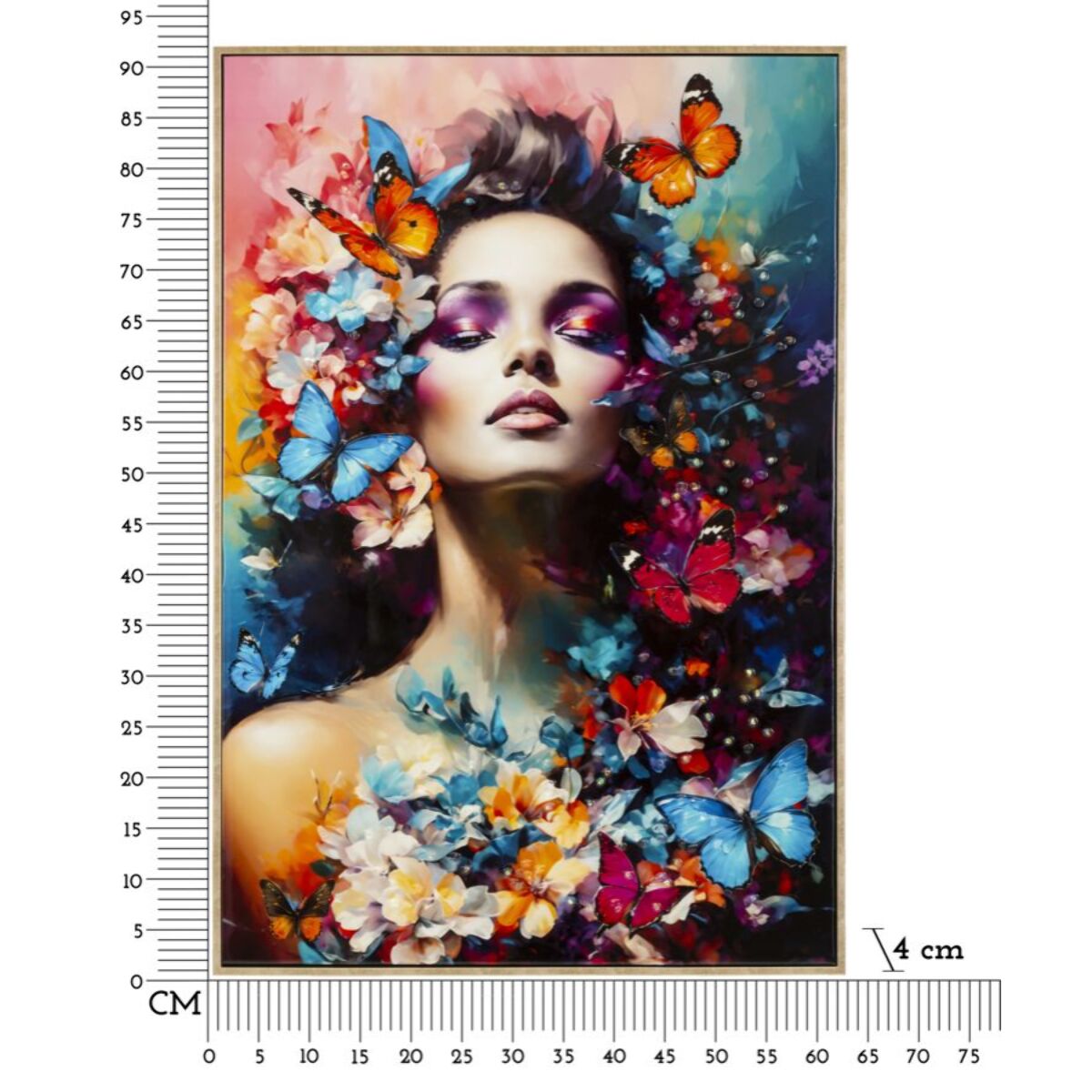 DIPINTO SU TELA LACCATO MARTY C/CORNICE -A- CM 62X4X92