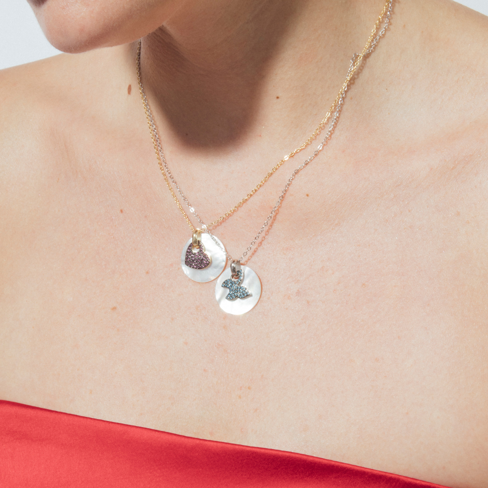 Collar Heart acabado oro amarillo 18k