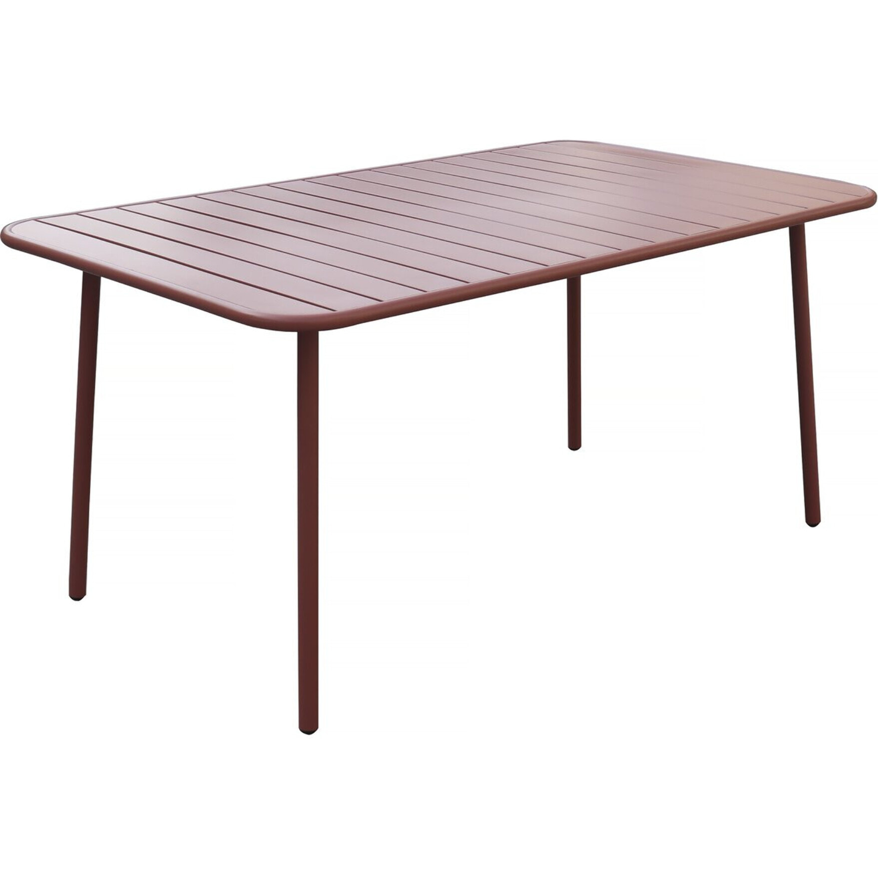 Table jardin en métal "Bilbao" - 150 x 90 x 71 cm - Terracotta