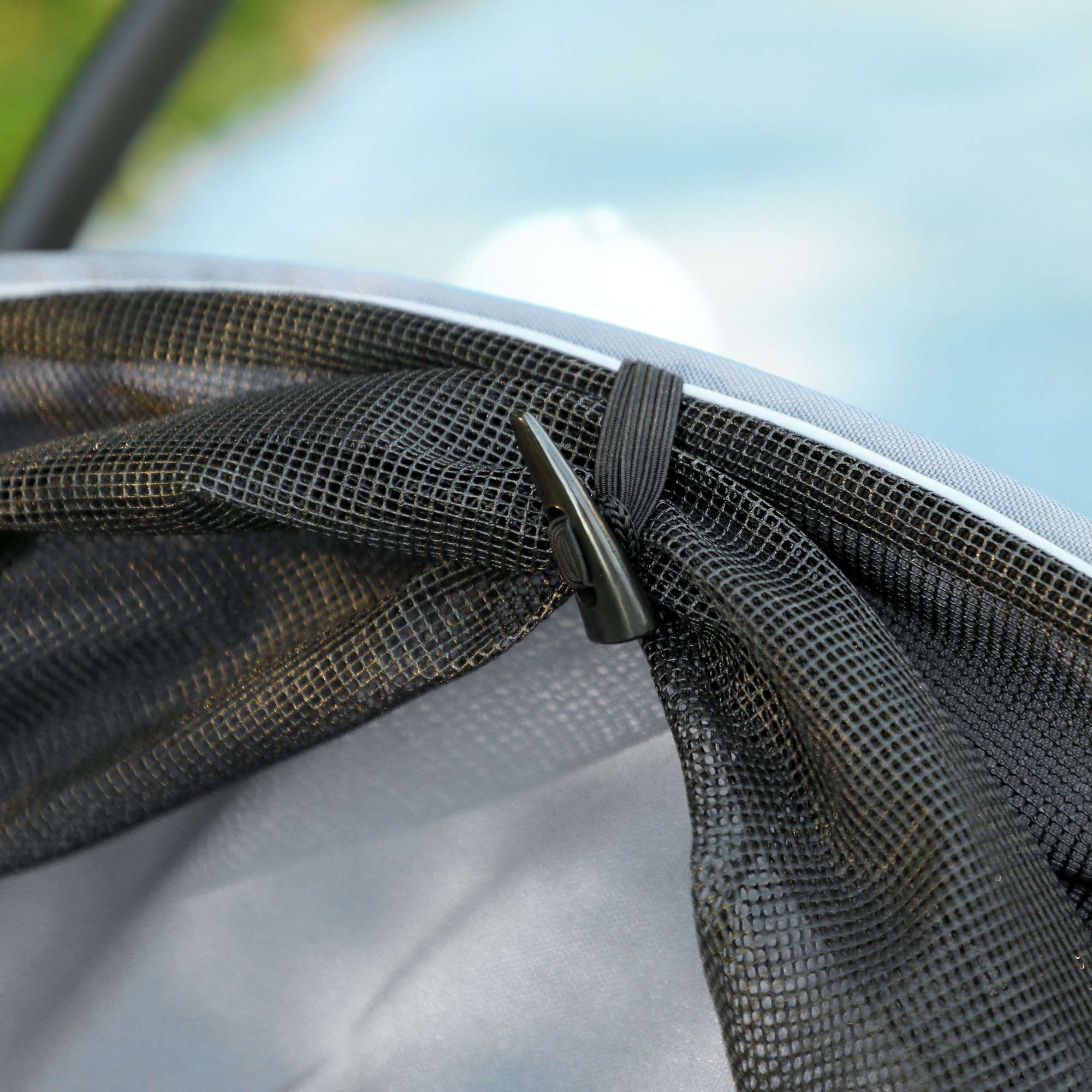 Poussette buggy chien 3 roues pliable pneus gonflables - sac, coussin, laisse intégrés - gris
