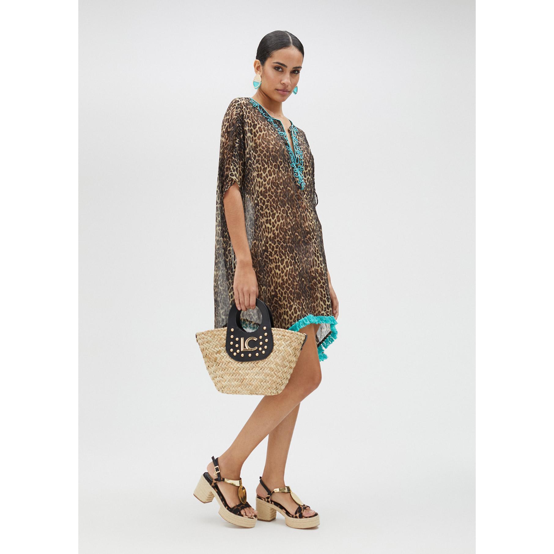 Vestito corto stampa animalier