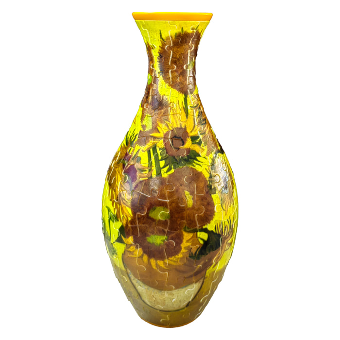 Puzzle 3D in ABS con 160 pezzi. Design Vaso tradizionale con Girasoli.