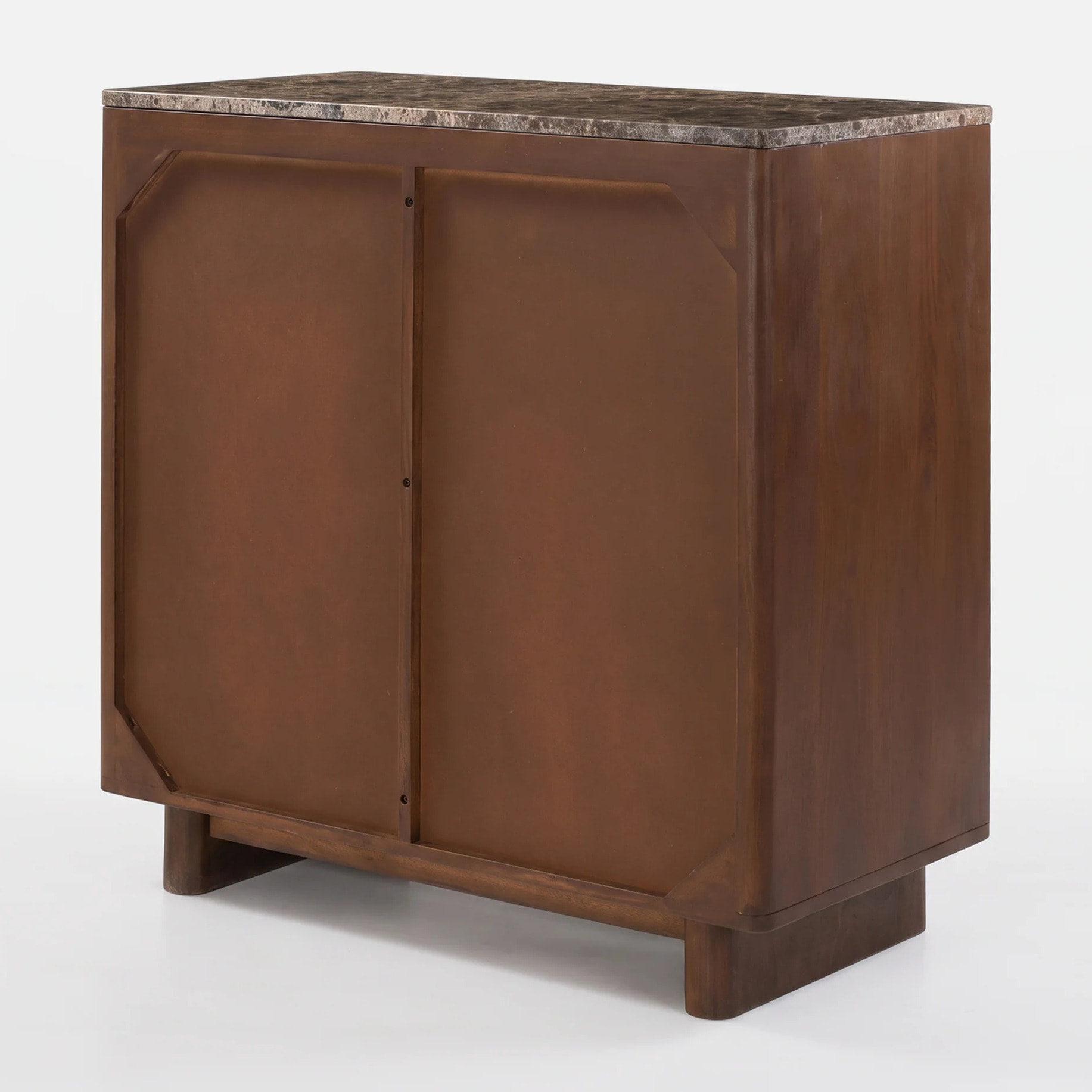 Petit buffet en bois de manguier et plateau en marbre - Flavio