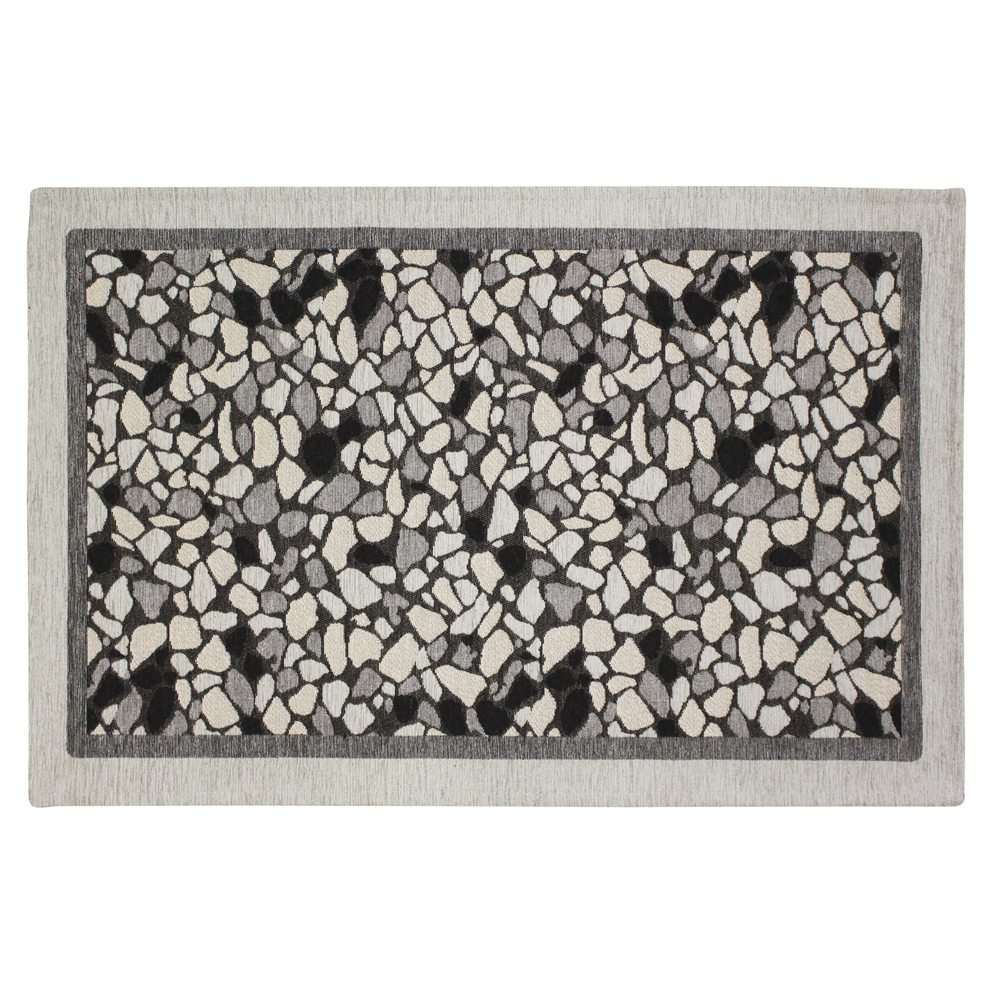 TAPPETO DA CUCINA DIS.GRANIGLIA COL.GRIGIO PERLA 57X280 CM CON ANTISCIVOLO