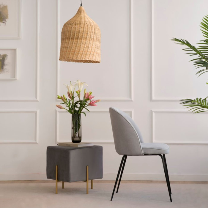 Chaise rembourrée Leivar -tissu. pieds métalliques-couleur gris 48 x 86 x 54 cm