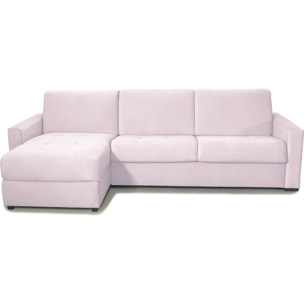 Canapé d'angle convertible express 5 places en velours - PALOMA