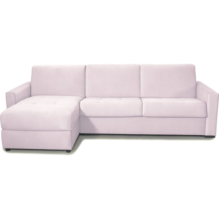 Canapé d'angle convertible express 5 places en velours - PALOMA