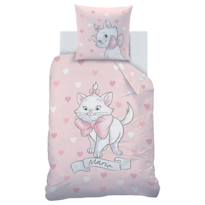 Parure de lit imprimée 100% coton, DISNEY HOME LES ARISTOCHATS LOVE