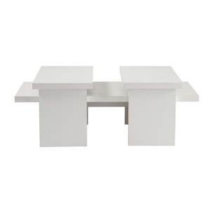 Table basse gigogne design – effet bois blanc (3 pièces) MARFA
