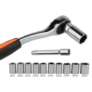 Set di strumenti per riparazione auto con valigetta di trasporto e 55 pezzi.