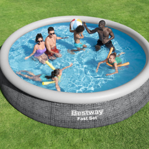 Bestway Piscine autoportante Ronde Fast Set Rotin 457 x 84 cm - Filtration Incluse