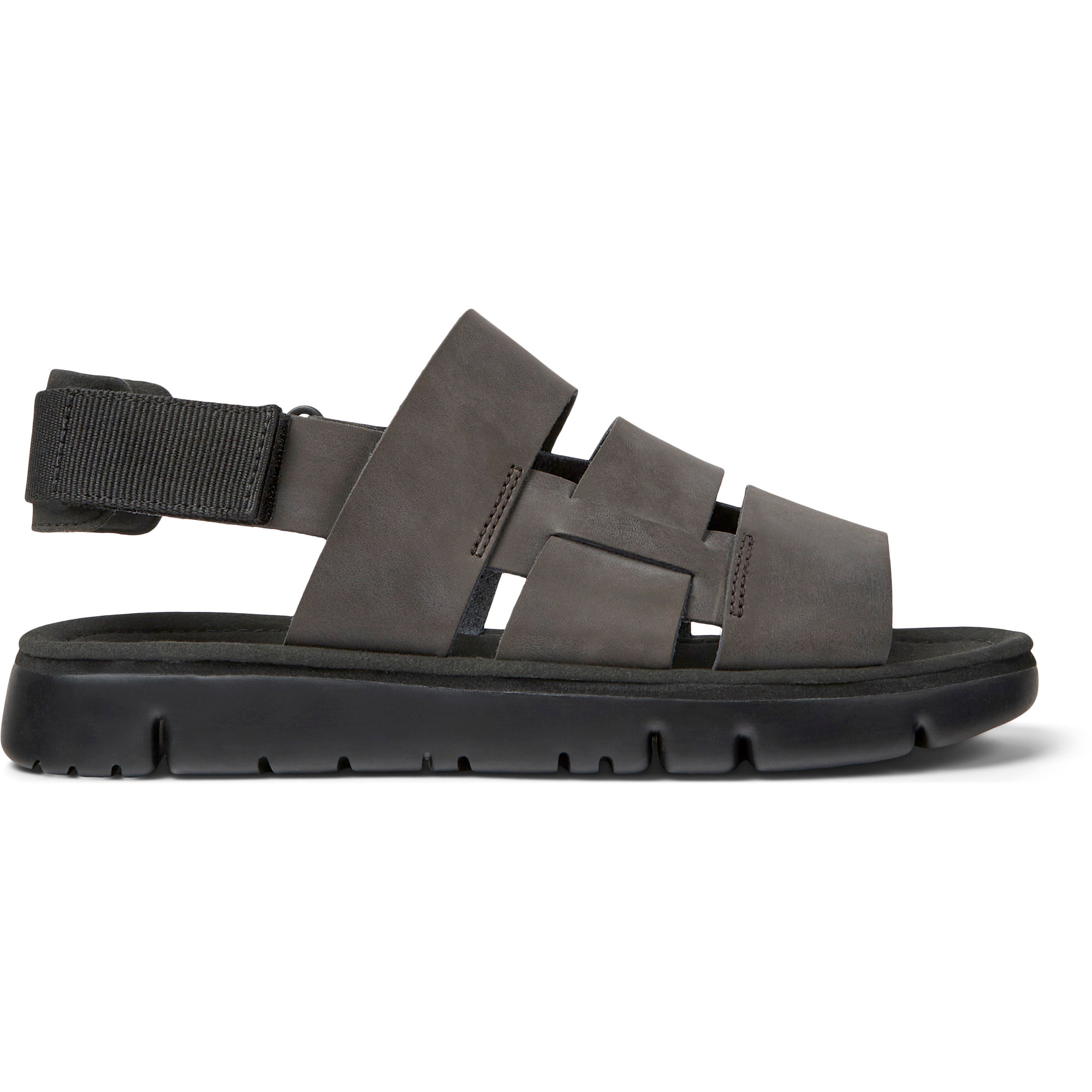 Sandalias - CAMPER Oruga - Marron - Piel (Becerro) / Tejido técnico (PET reciclado)