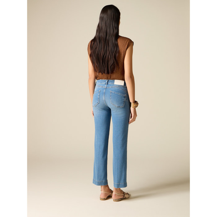 Oltre - Jeans regular cropped - Light - blue
