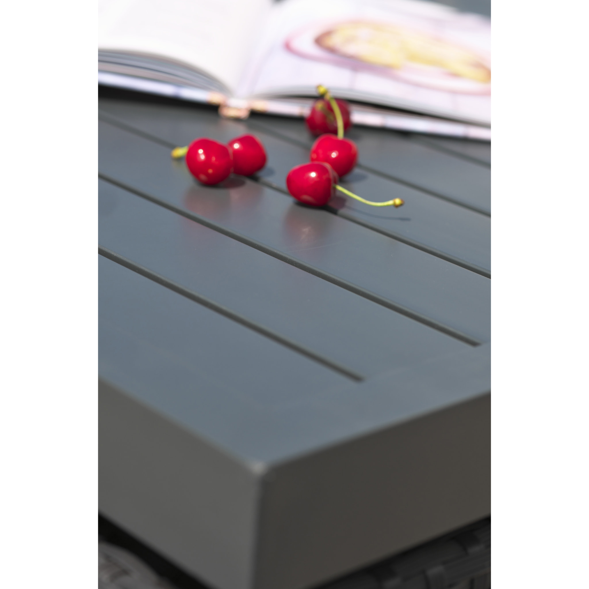 PVC-8-ALU - Ensemble repas encastrable 8 places résine tressée noire