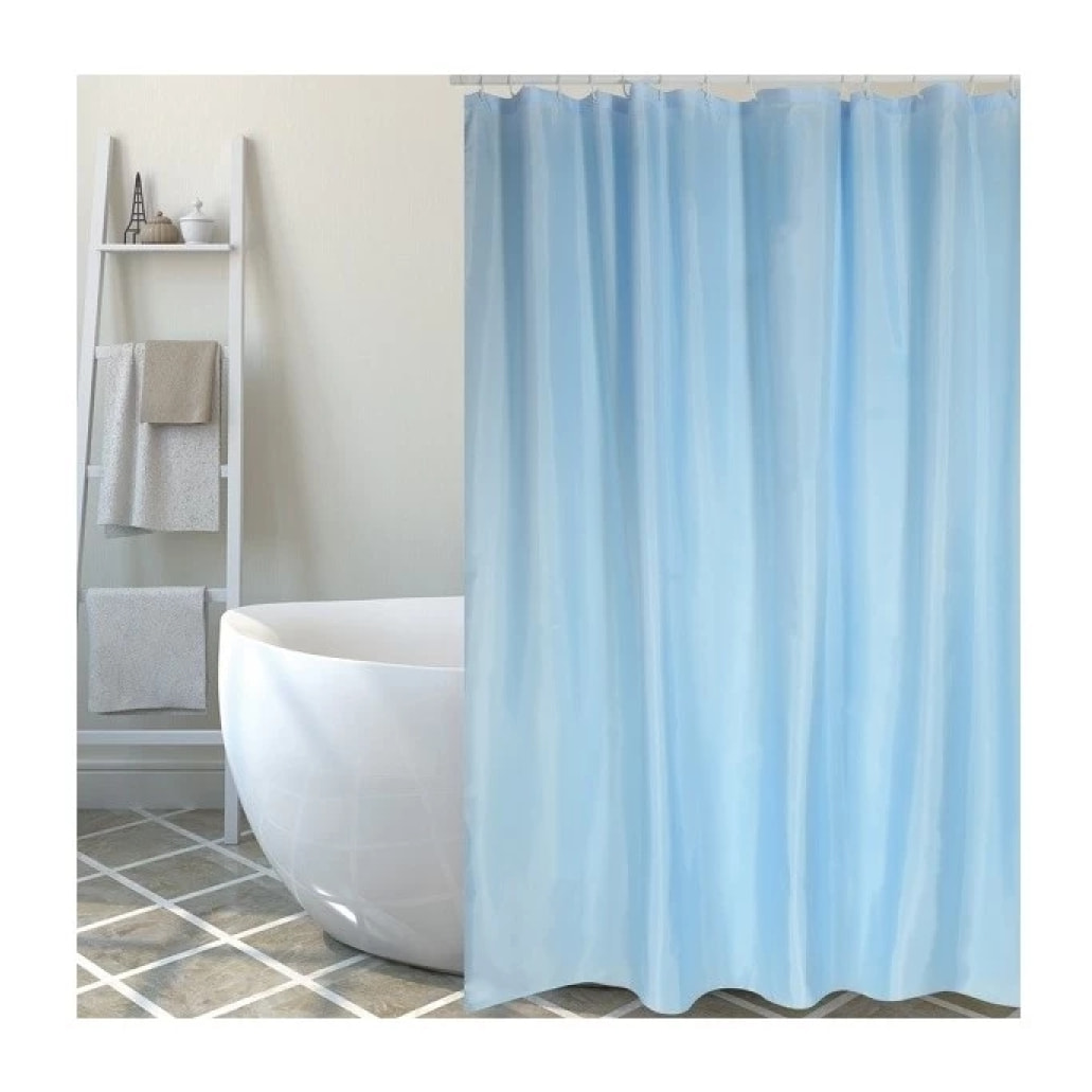 Rideau de douche Polyester SKY 180x200cm QUALITE PREMIUM Bleu Ciel - Anneaux inclus MSV