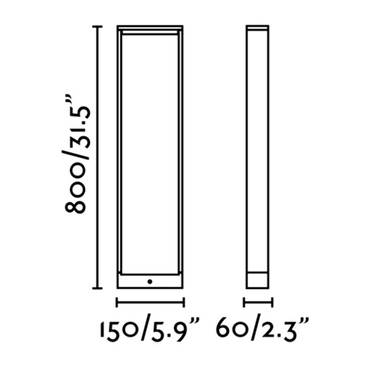 ALP LED Lámpara baliza gris oscuro h 80cm