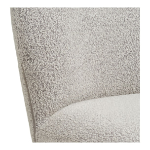 Lana - Sedia da pranzo girevole in bouclé sabbia con gambe grigie 50x63x91 cm