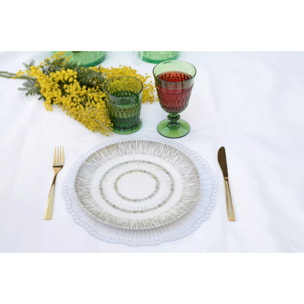 Lot de 6 ASSIETTE PLATE KAKI 27CM