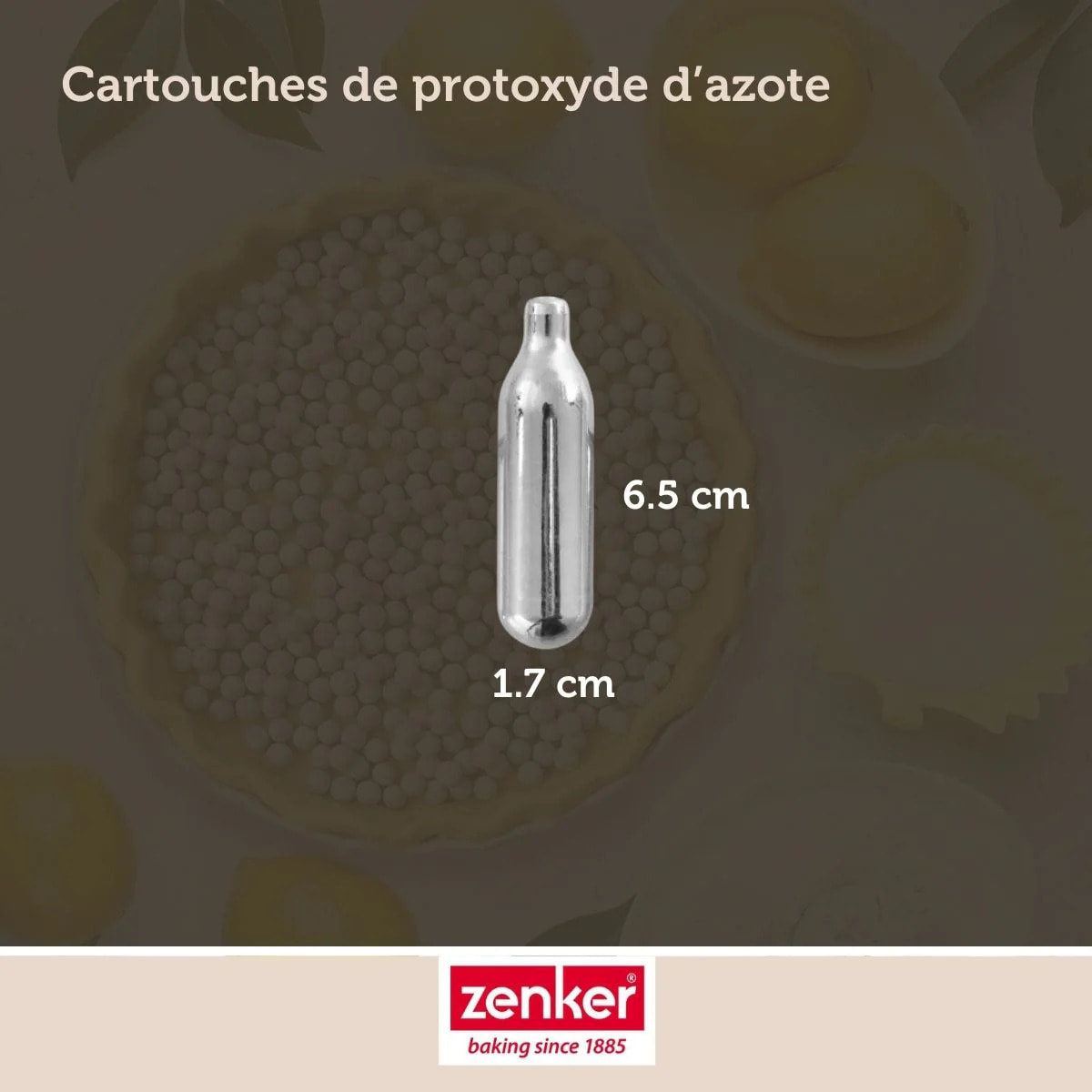 Lot de 6 cartouches de protoxyde d'azote pour siphon à Chantilly Zenker