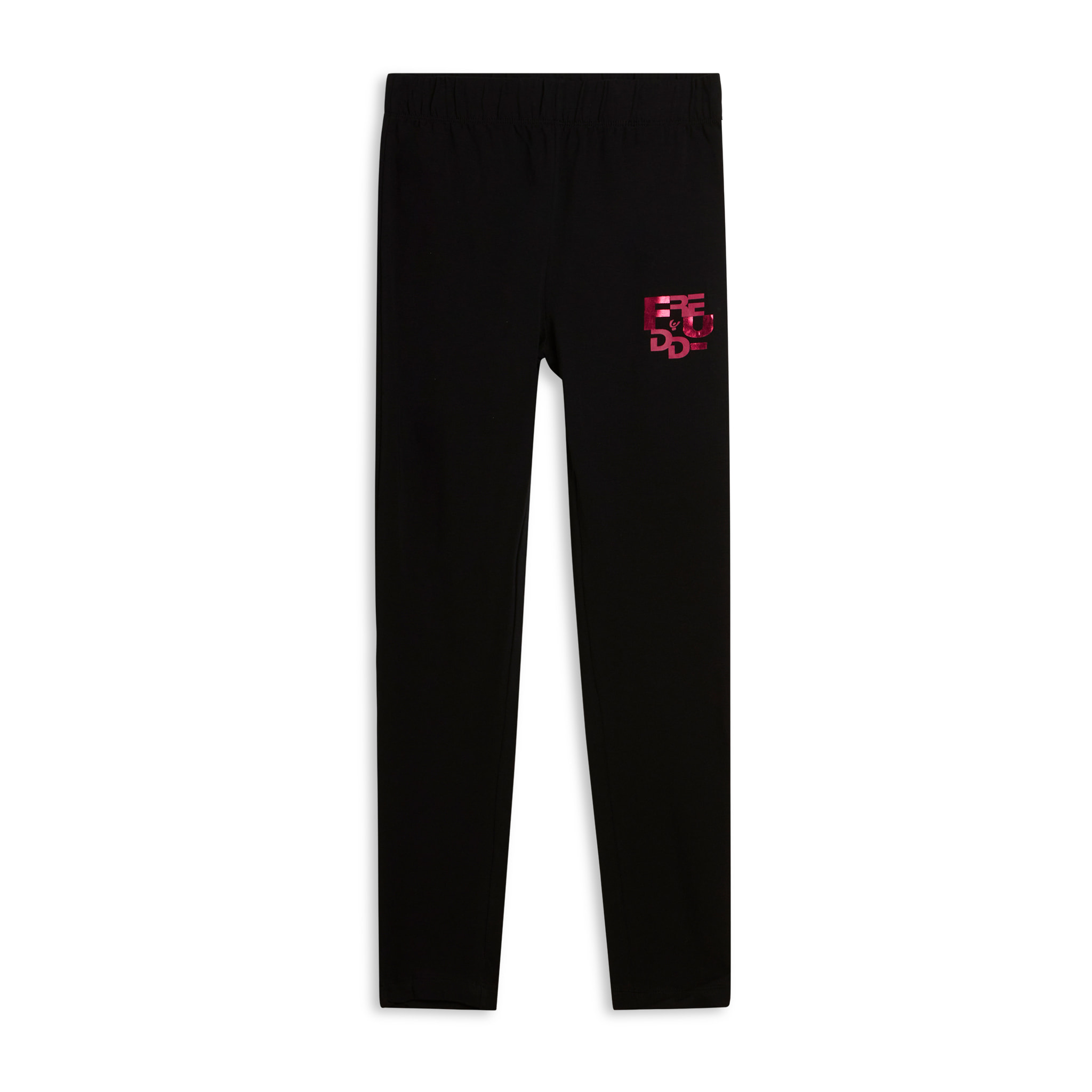 Leggings bambina in cotone con logo metal
