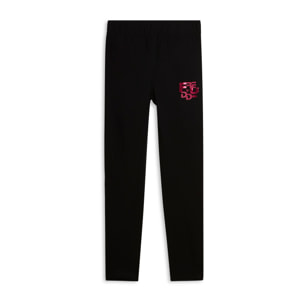 Leggings bambina in cotone con logo metal