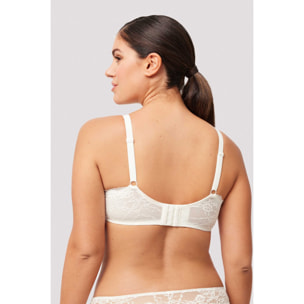 Reggiseno con ferretto non imbottito in pizzo avorio, coppe C e D