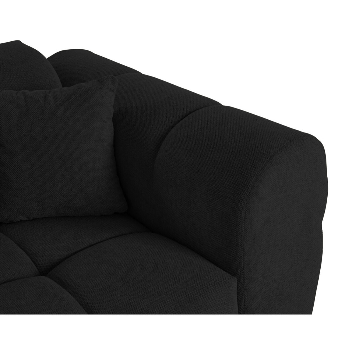 Ray - canapé droit 3 places en tissu texturé - Noir
