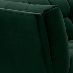 Ensemble canapé et fauteuil en velours vert 4 places - Mona
