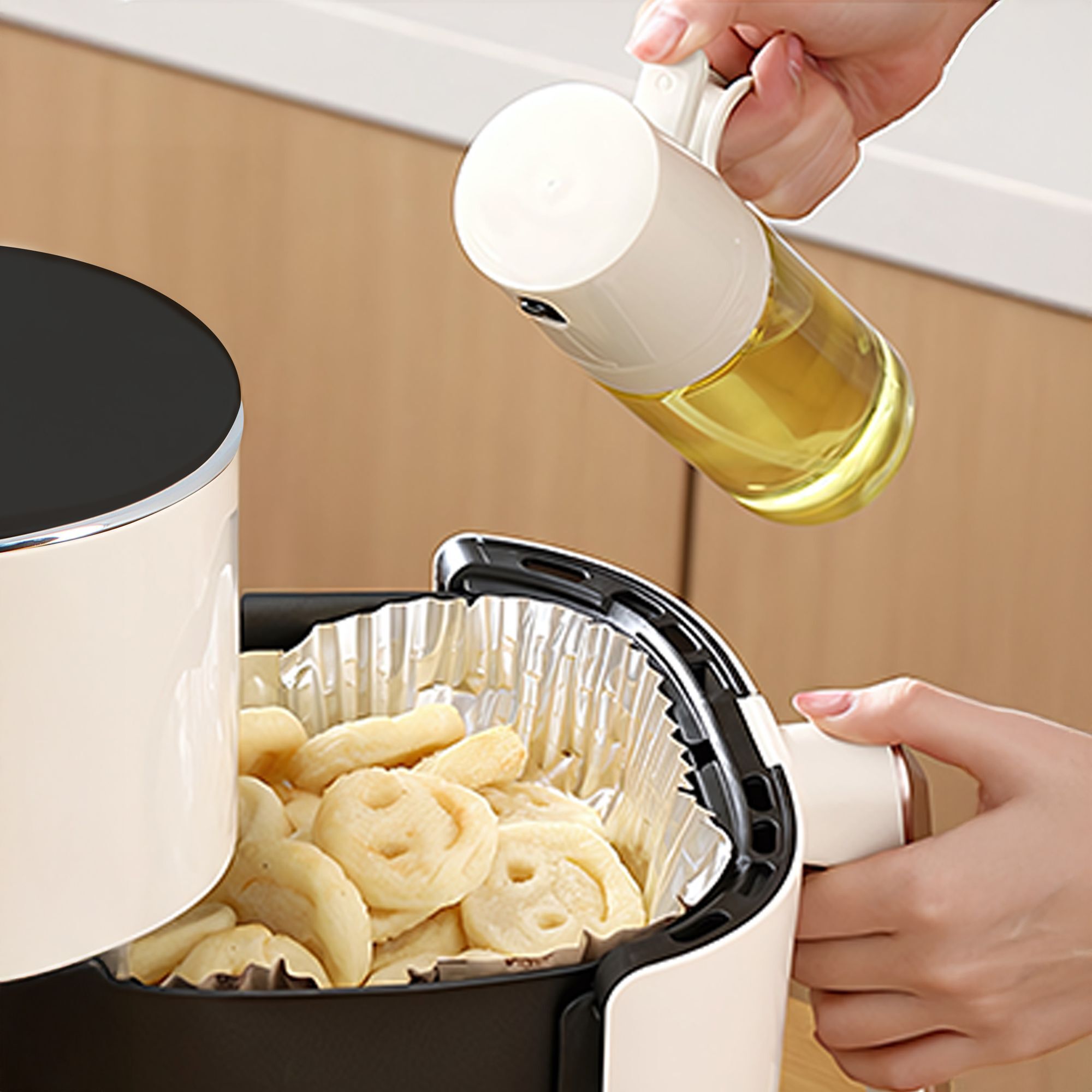 Pulvérisateur d'huile 250ml en verre et en plastique vert