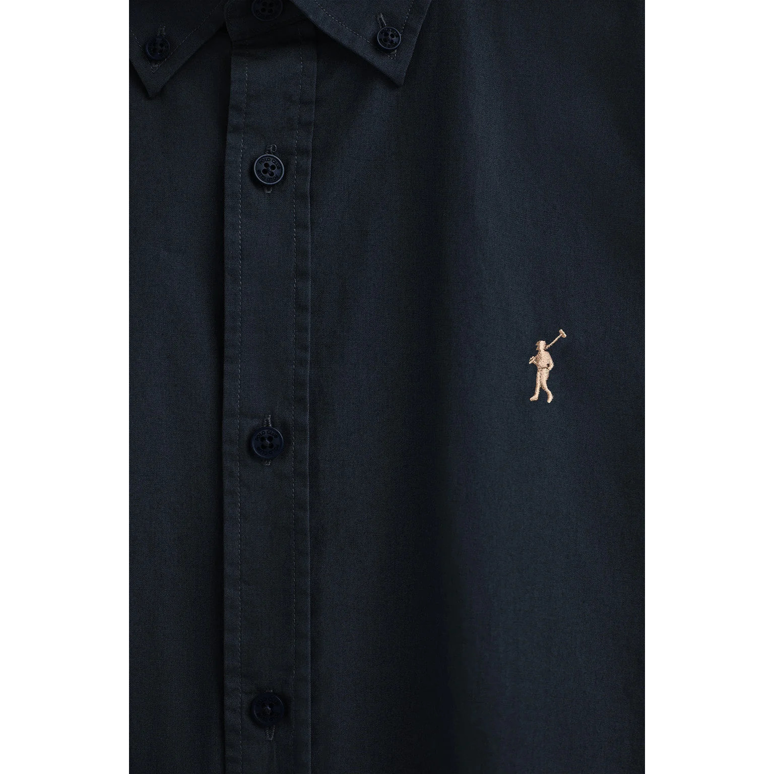 Camicia blu marino in popeline regular fit con logo Rigby Go