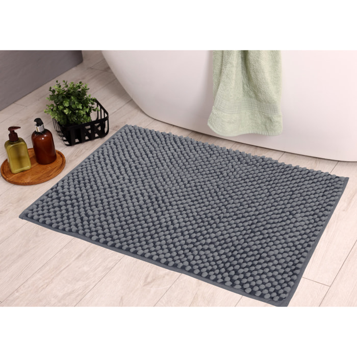 Tappeto Bagno Doccia Antiscivolo Super Assorbente Modello Dots Nero