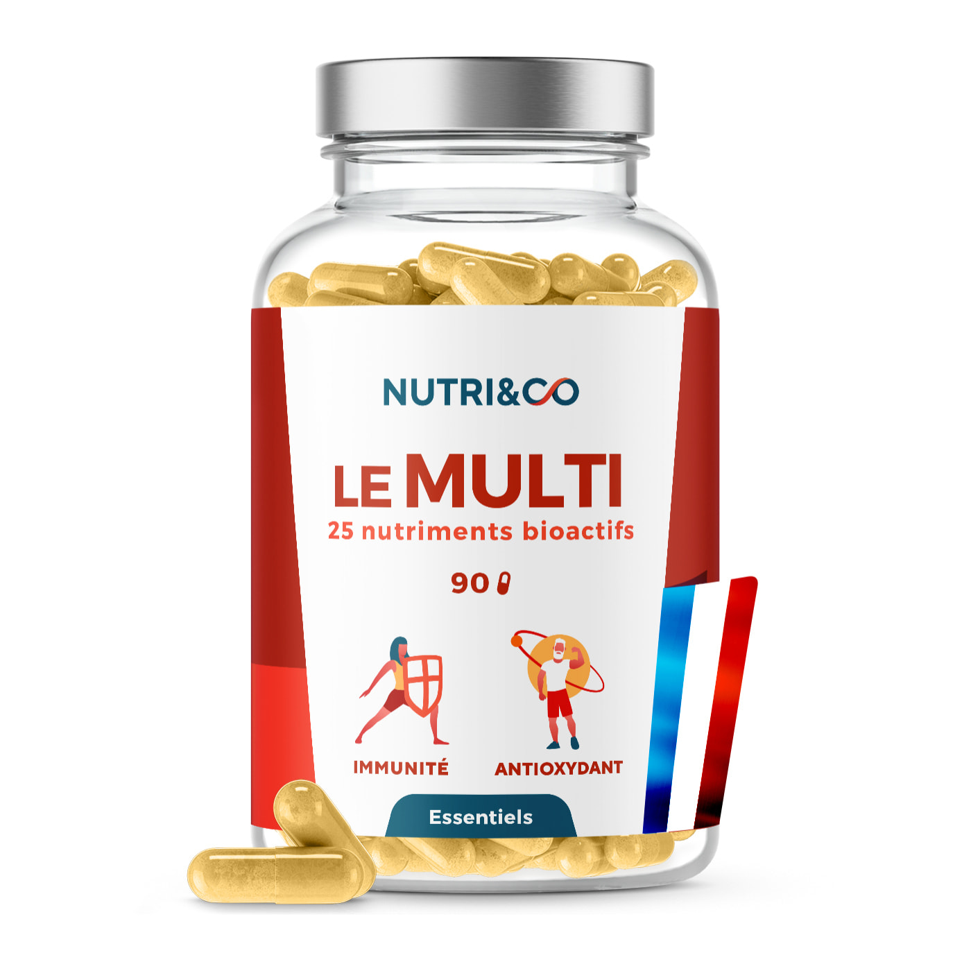 Nutri&Co Multivitamines et Minéraux 25 Nutriments pour l'Immunité - 90 gélules