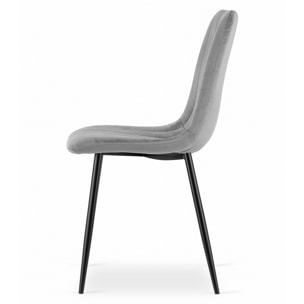 Set di 3 sedie Lava in velluto grigio chiaro