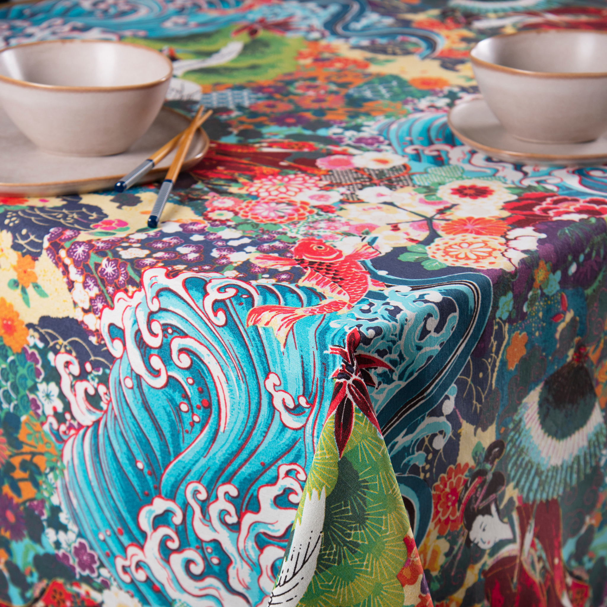 Nappe 140×180 Excelsa – Kimono, Coton Multicolore