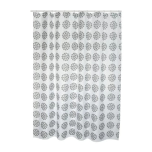 Rideau de douche Polyester BEGONIA 180x200cm QUALITà PREMIUM Taupe & Blanc - Anneaux inclus MSV