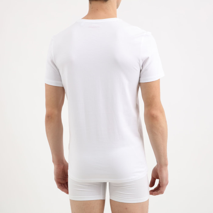 T-shirt Caleb (x2) - logo - coton biologique - blanc