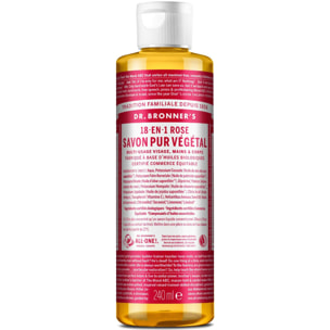 Savon liquide à la rose  - Un savon de Castille liquide naturel 18-en-1
