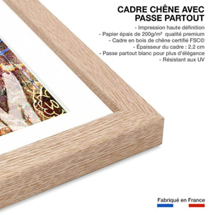 Affiche illustration graffiti pink Affiche + cadre en bois - Chêne